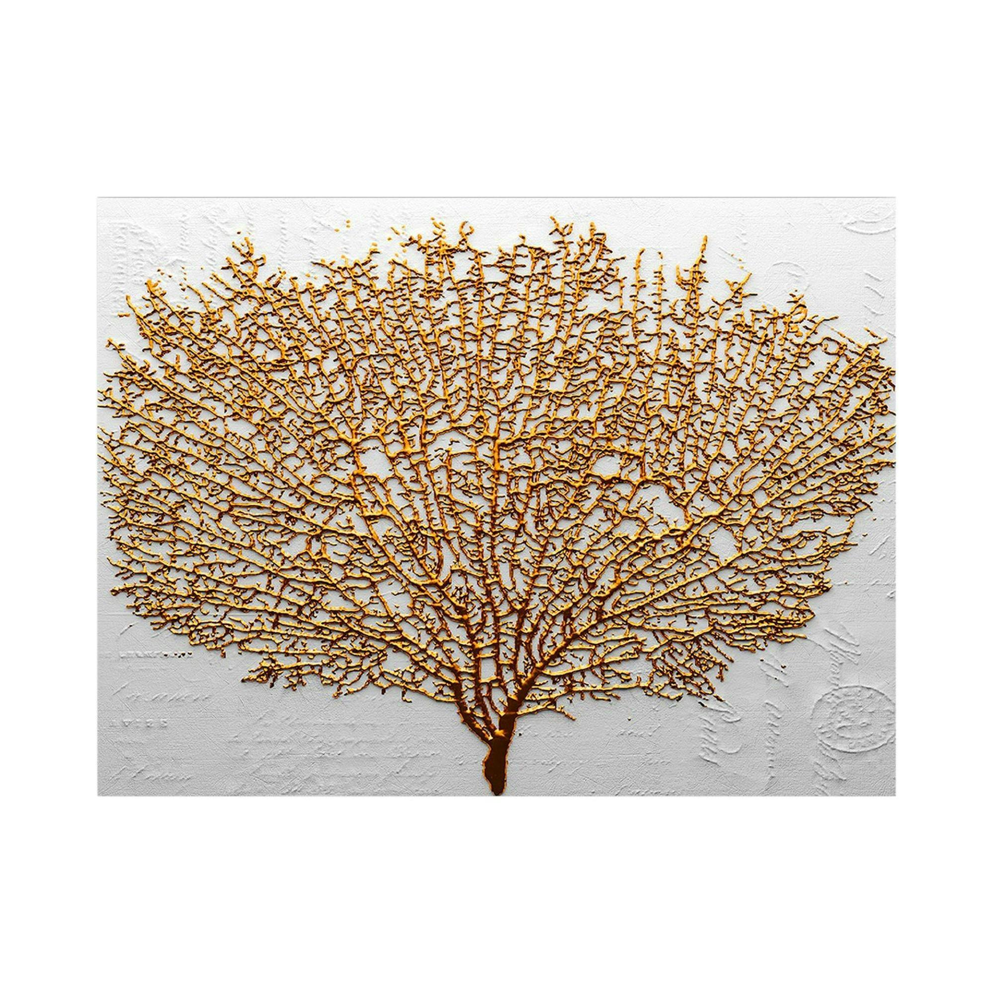 Tableau décoratif blanc et or – arbre texturé - 2