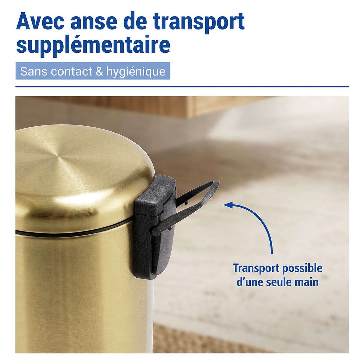Poubelle À Pédale Leman Or Mat - 5