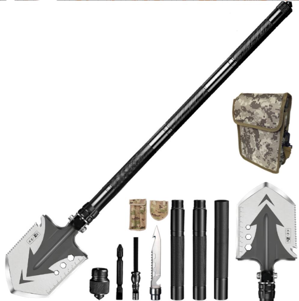 Pelle Multifonction Acier Manganèse - Pour Jardin, Plage, Cheminée, Cendres, Compacte Et Ergonomique - 4