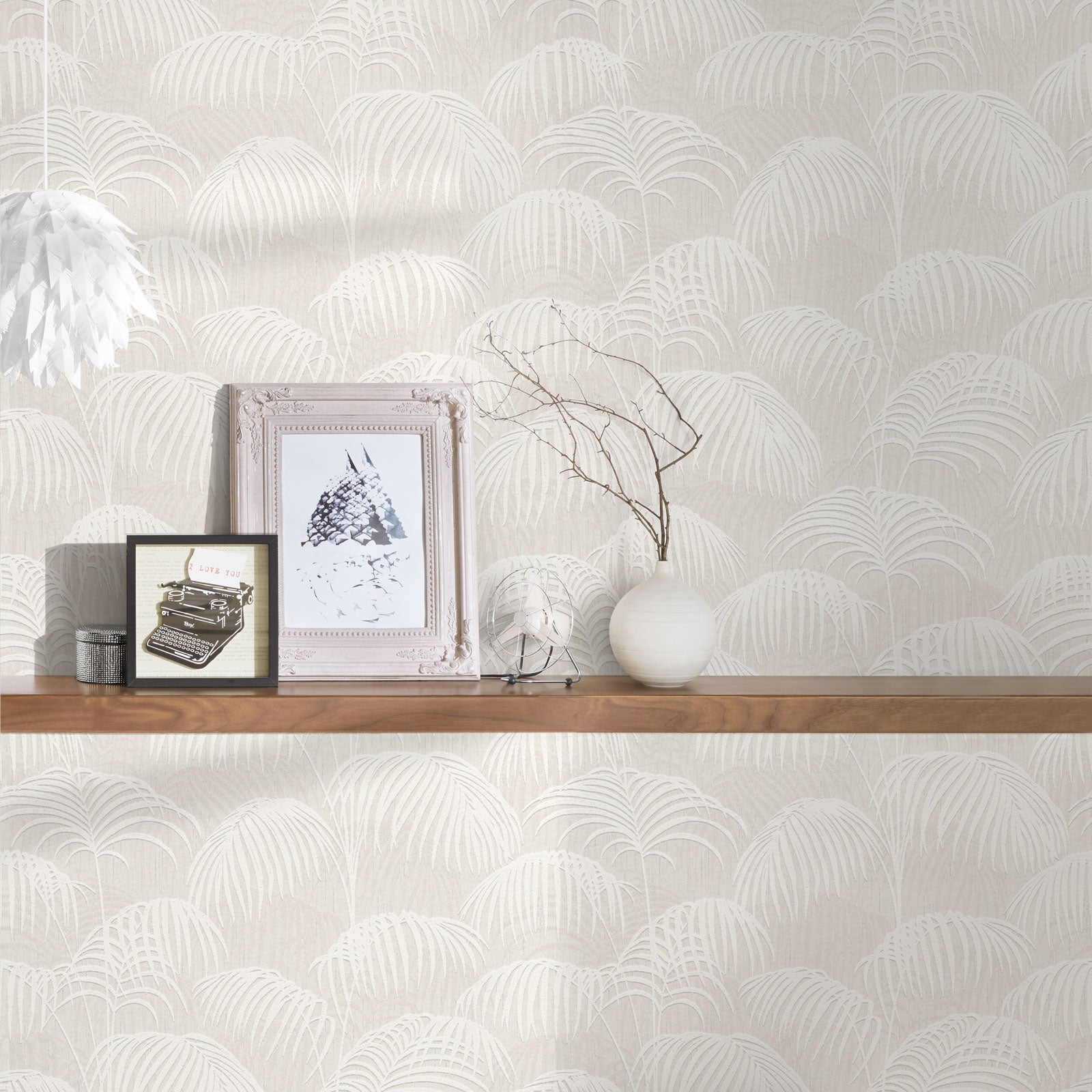 Papel pintado marrón con estampado tropical papel pintado palmeras beiges elegantes papel pintado plantas y flores