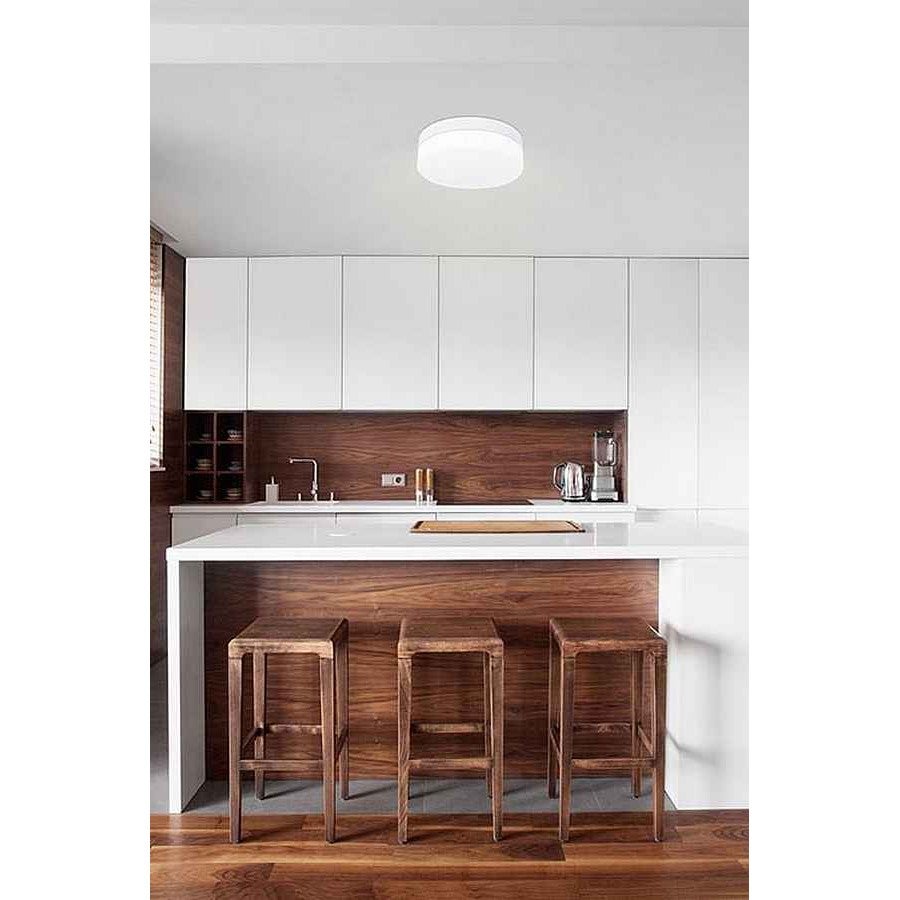 Plafonnier rond modèle Farrow E27 Blanc FORLIGHT - 2
