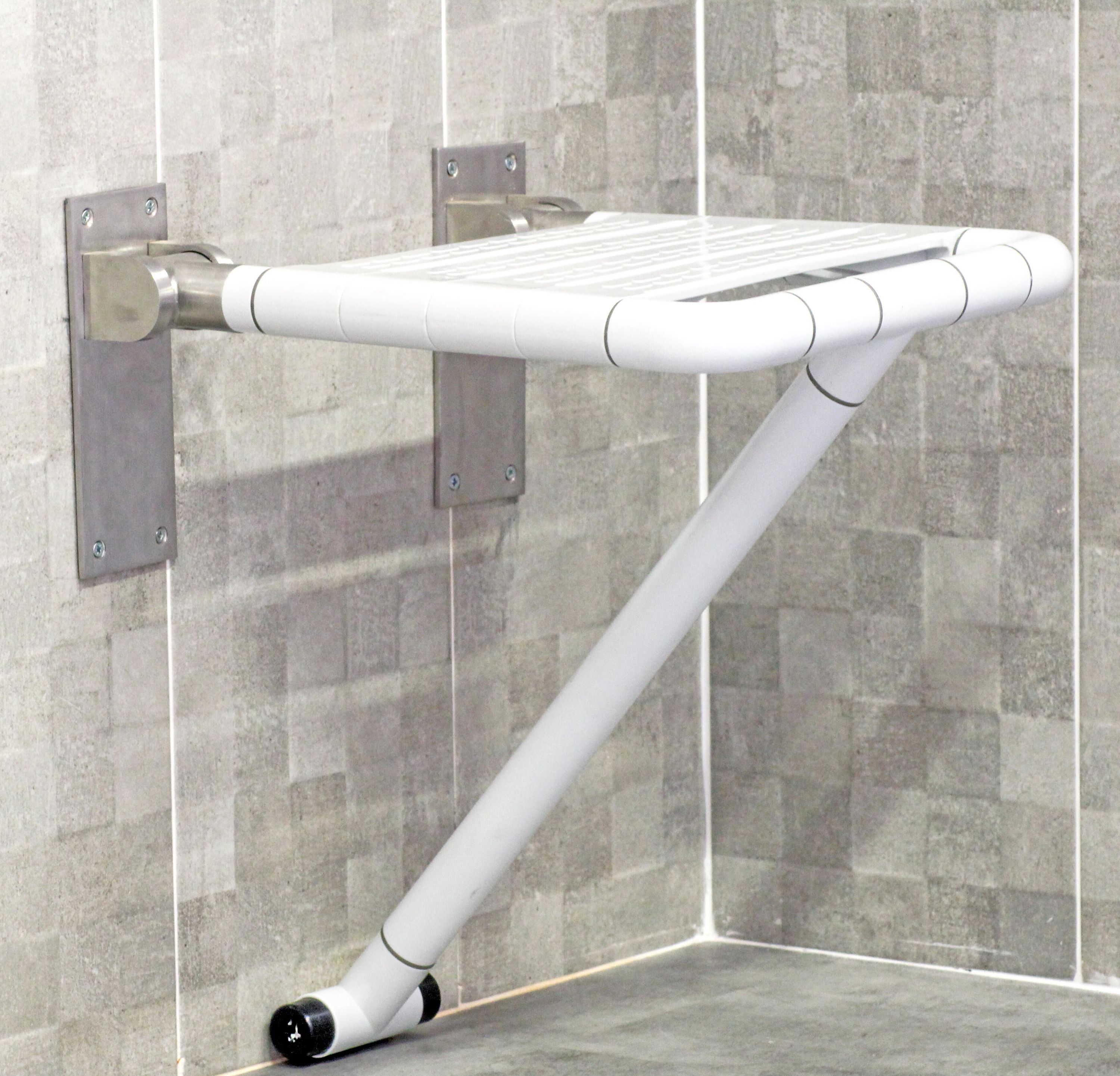 SENSEA - Asiento de ducha elevable fijo - Asiento de ABS y fijaciones de acero inoxidable - Dia - 5