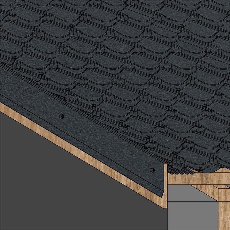 Rive ajustable pour tôle tuile BACACIER Tuile R® Anthracite mat 2100 mm Longueur - 3