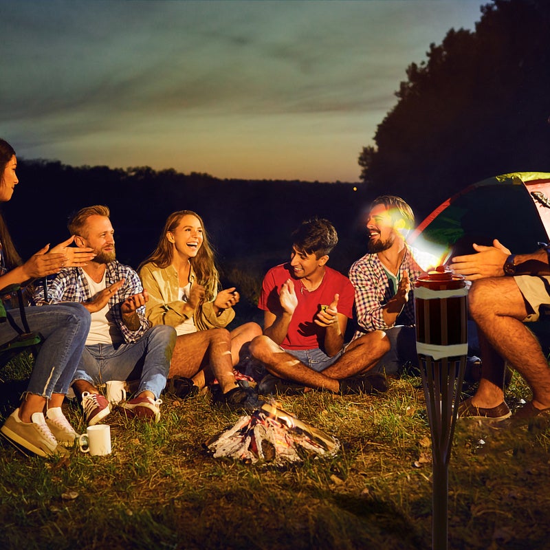 Lot de 12 torches de jardin en bambou, hauteur&nbsp;: 90&nbsp;cm, torches à huile avec mèche - 8