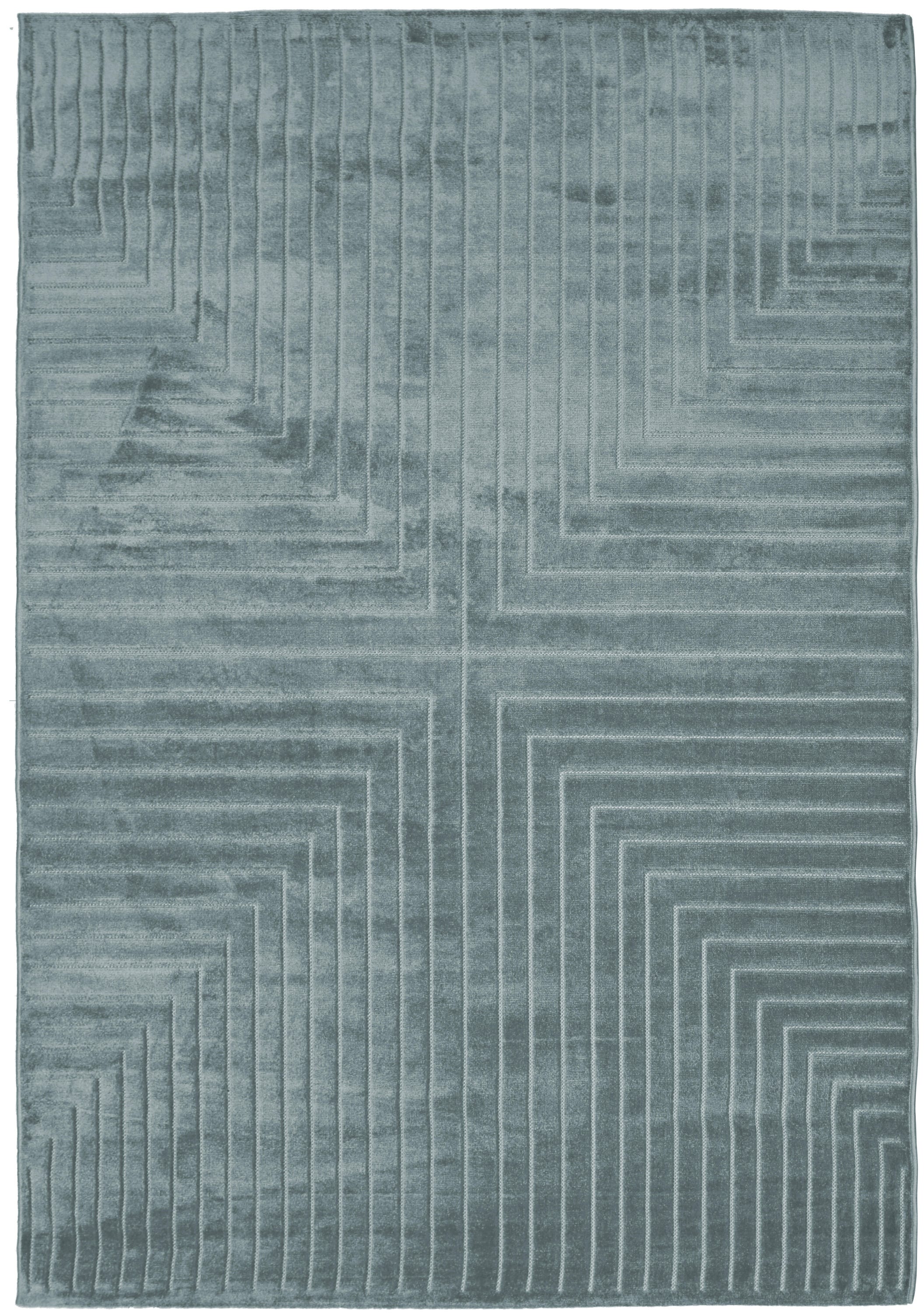 Dywan poliestrowy o średnim włosiu Zen 752/004 gładki niebieski 160x230cm