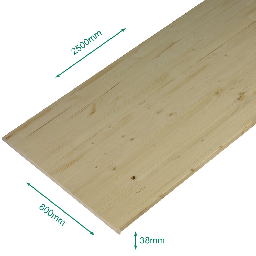 Plateau sapin massif lamellé collé abouté 2500 x 800 x 38 mm - PEFC 70% - 3