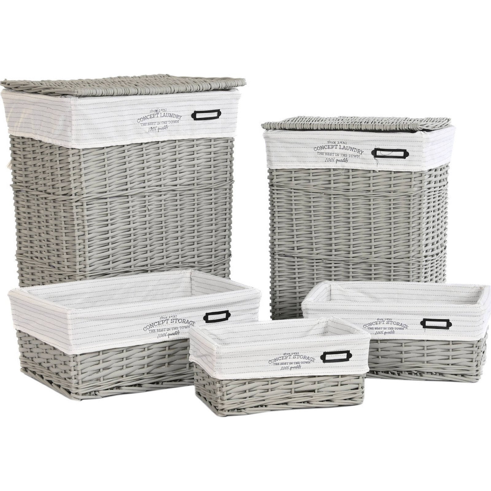 Panier linge tress gris chic et pratique 44 x 34 x 56 cm gris tress 