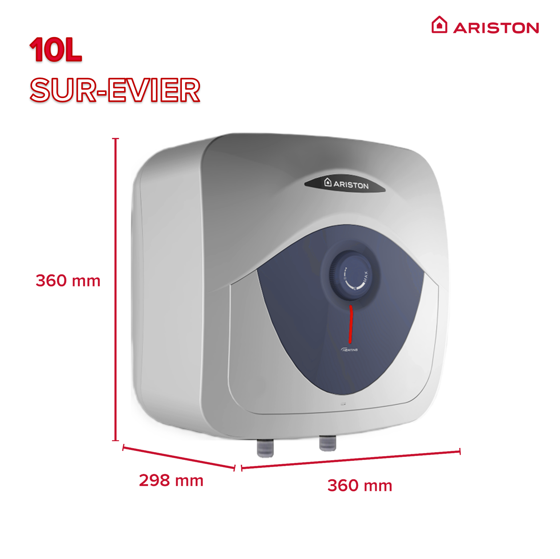 Chauffe-eau électrique à accumulation sur évier ARISTON Blu Evo RS 3100874 - 10 litres Puissance 2000W - 2