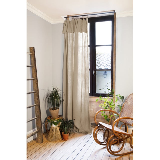 Lot de 2 rideaux ajustables + 8 anneaux pince 