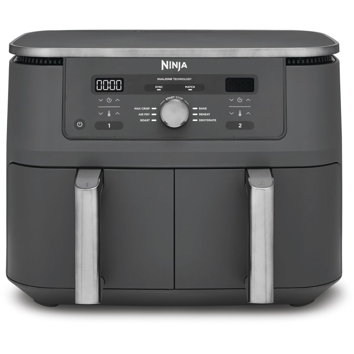 Ninja dz400eu freidora doble 9,5 l independiente 2470 w freidora de aire caliente gris