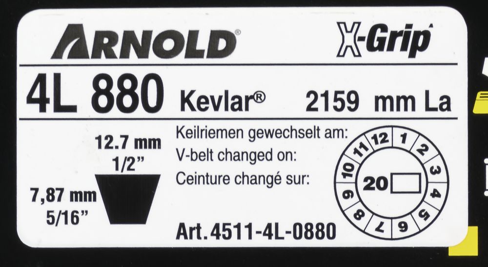 Courroie trapézoïdale X-Grip V de type 4L880 - 2