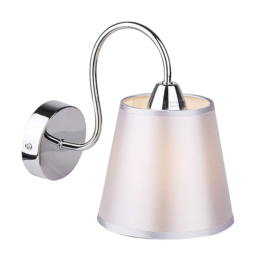 Kinkiet ścienny Luk chromowany biały-srebrny 1xE14x40W wym: 21 x 22 x 15 cm tkanina IP20 Candellux