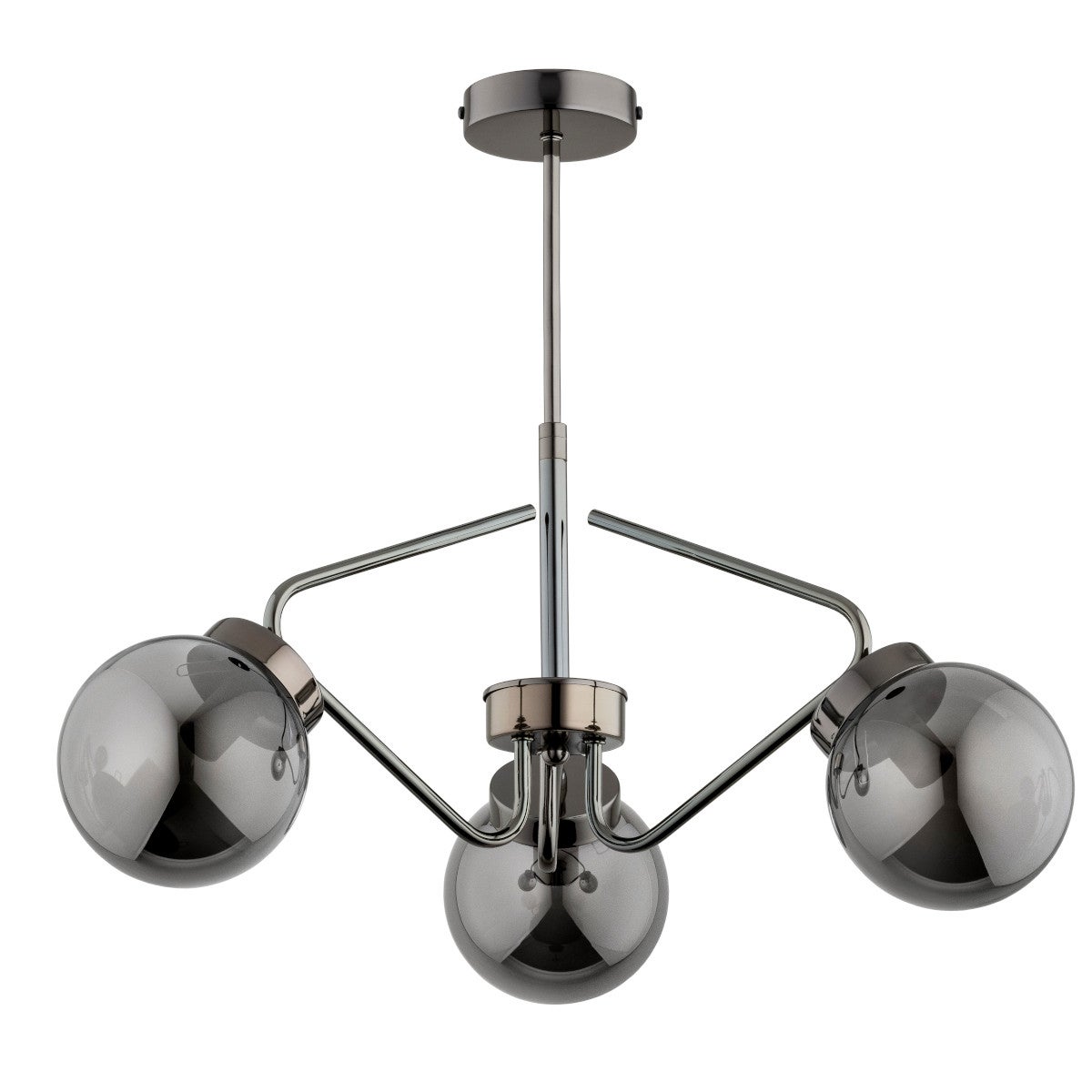 Lampa sufitowa wisząca Barsum czarna-chromowana 3xE14x10W nowoczesna wym: 48 x 56 x 56 cm szkło Alfa