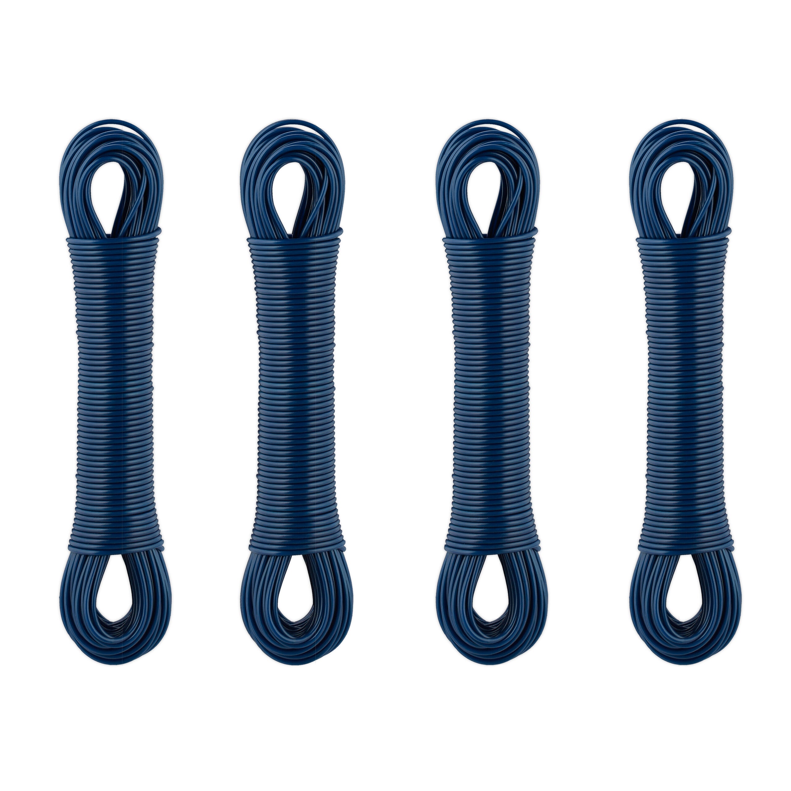 30 m corda stendi panni esterni, cavo stendibiancheria acciaio, capacità di carico 220 kg, fili per panni antiruggine e impermeabili (diametro 4 mm blu