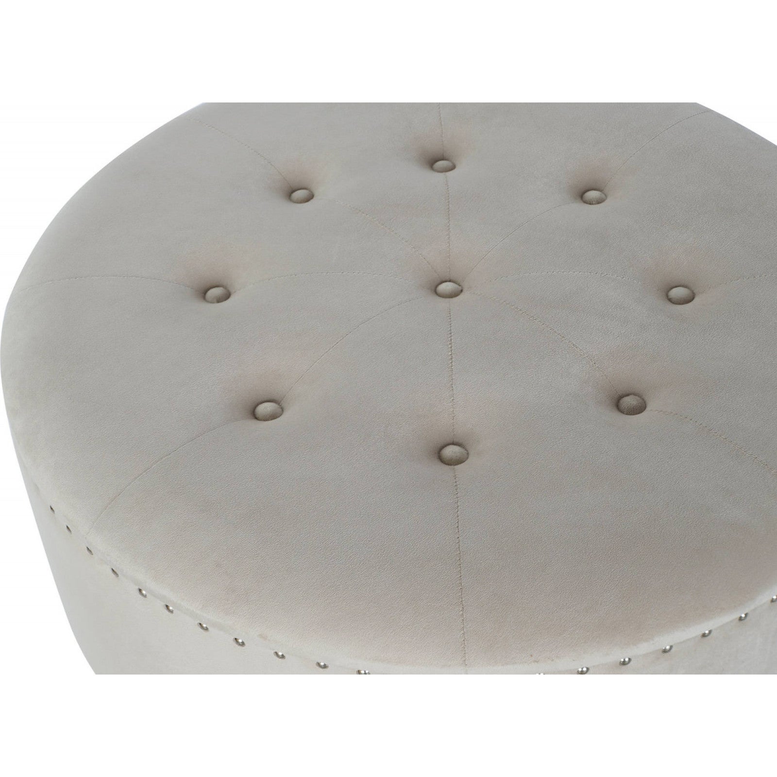 Pouf élégant en polyester pour entrée confortable 80 x 80 x 43 cm Beige clair nuancé d'argenté - 2