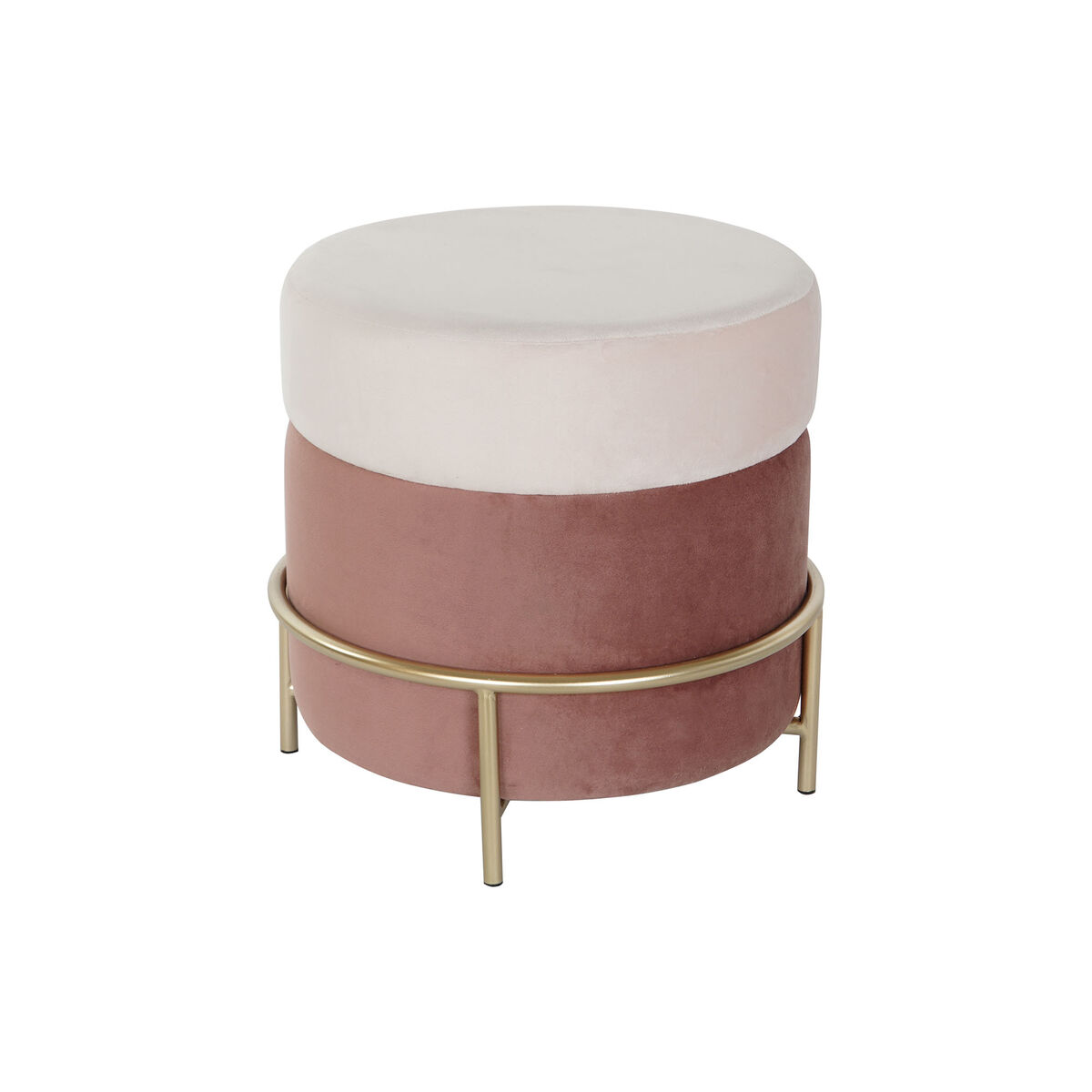 Reposapiés dkd home decor rosa dorado metal terciopelo 48 x 48 x 47 cm