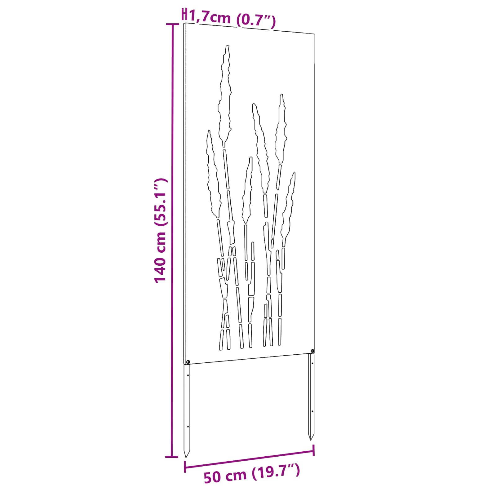 Écran de confidentialité de jardin Floral Noir 50 x 140 cm vidaXL - 3