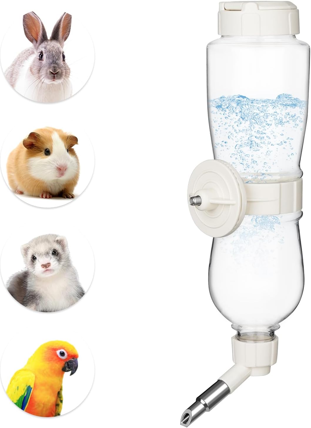 Dispensador de agua para jaulas de animales pequeños, botella de