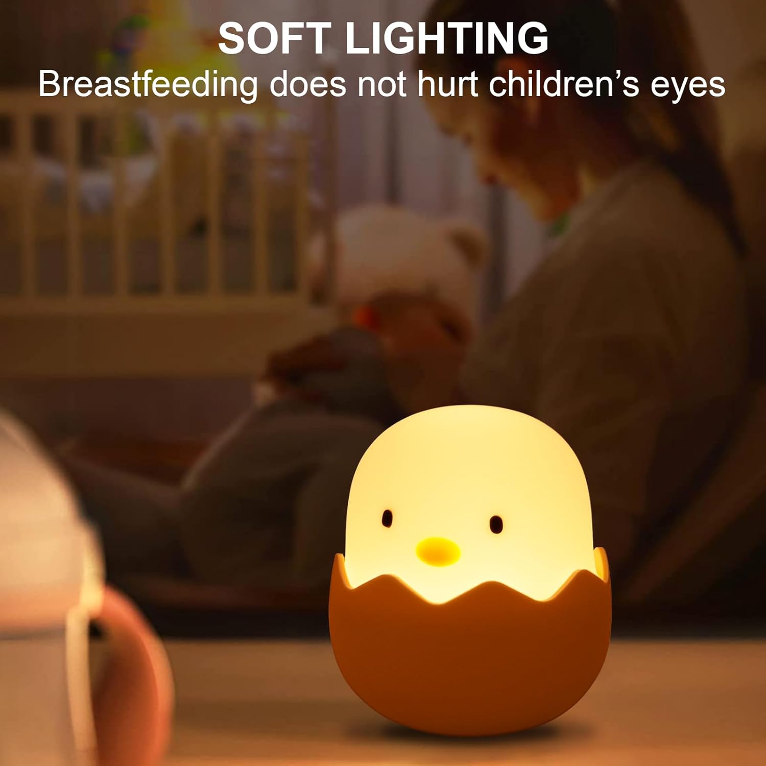 Lampka nocna dla dzieci – ładowana przez USB – Lampka nocna dla dzieci z dotykowym ściemniaczem – przenośna lampka nocna do sypialni - 5