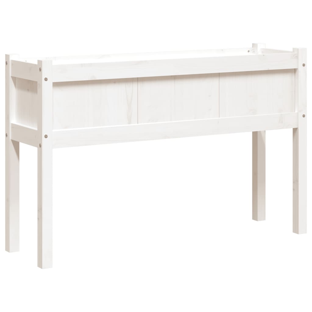 2 pcs Jardinière，Bac à fleurss avec pieds blanc bois de pin massif CWV23357 - 7
