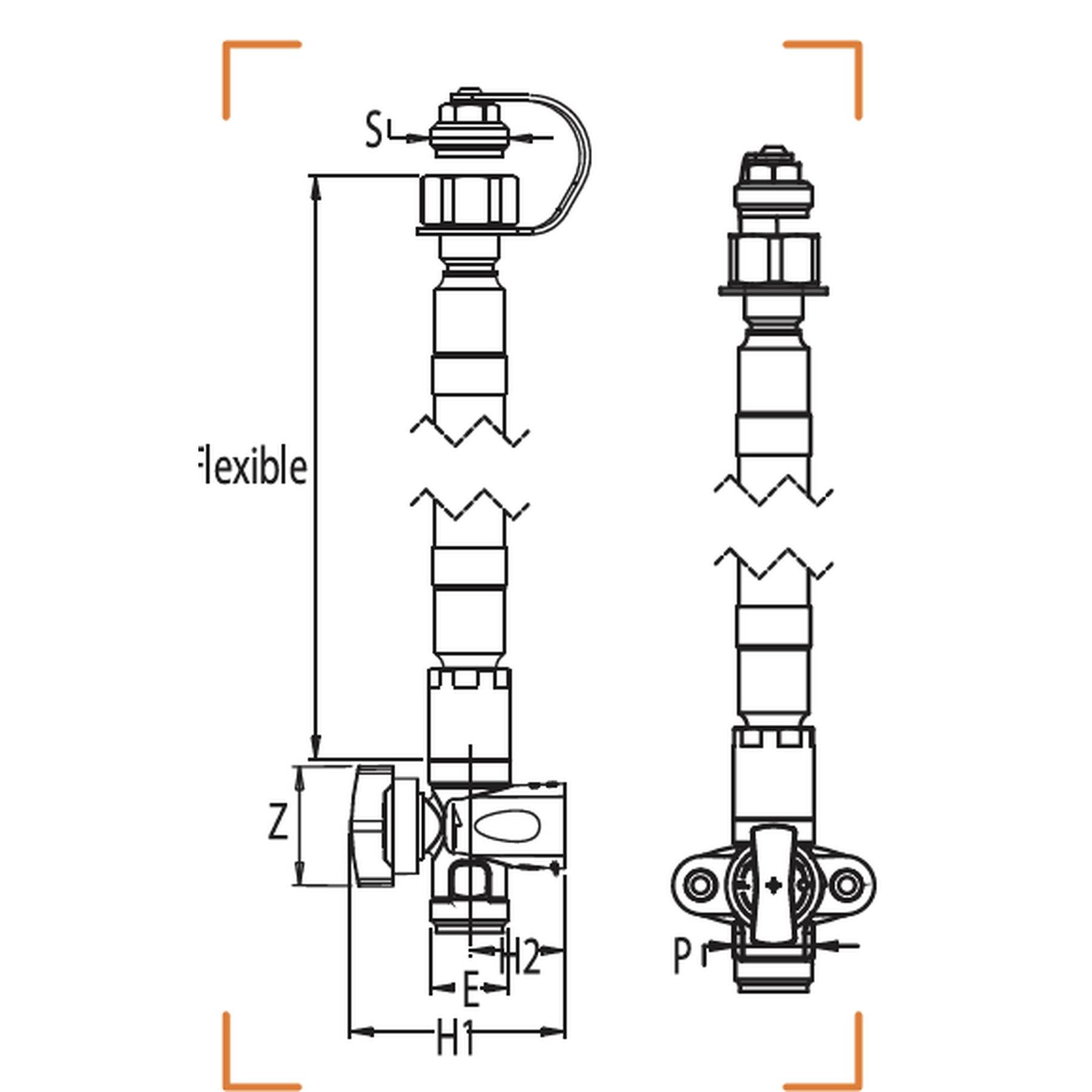 Tubo De Gas Flexible 1.5m 1/2" - Acero Inoxidable, Norma EN 15266 Para Cocinas