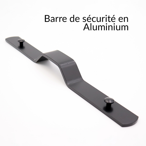 Barre anti-effraction noire, aluminium, L.430 - 2