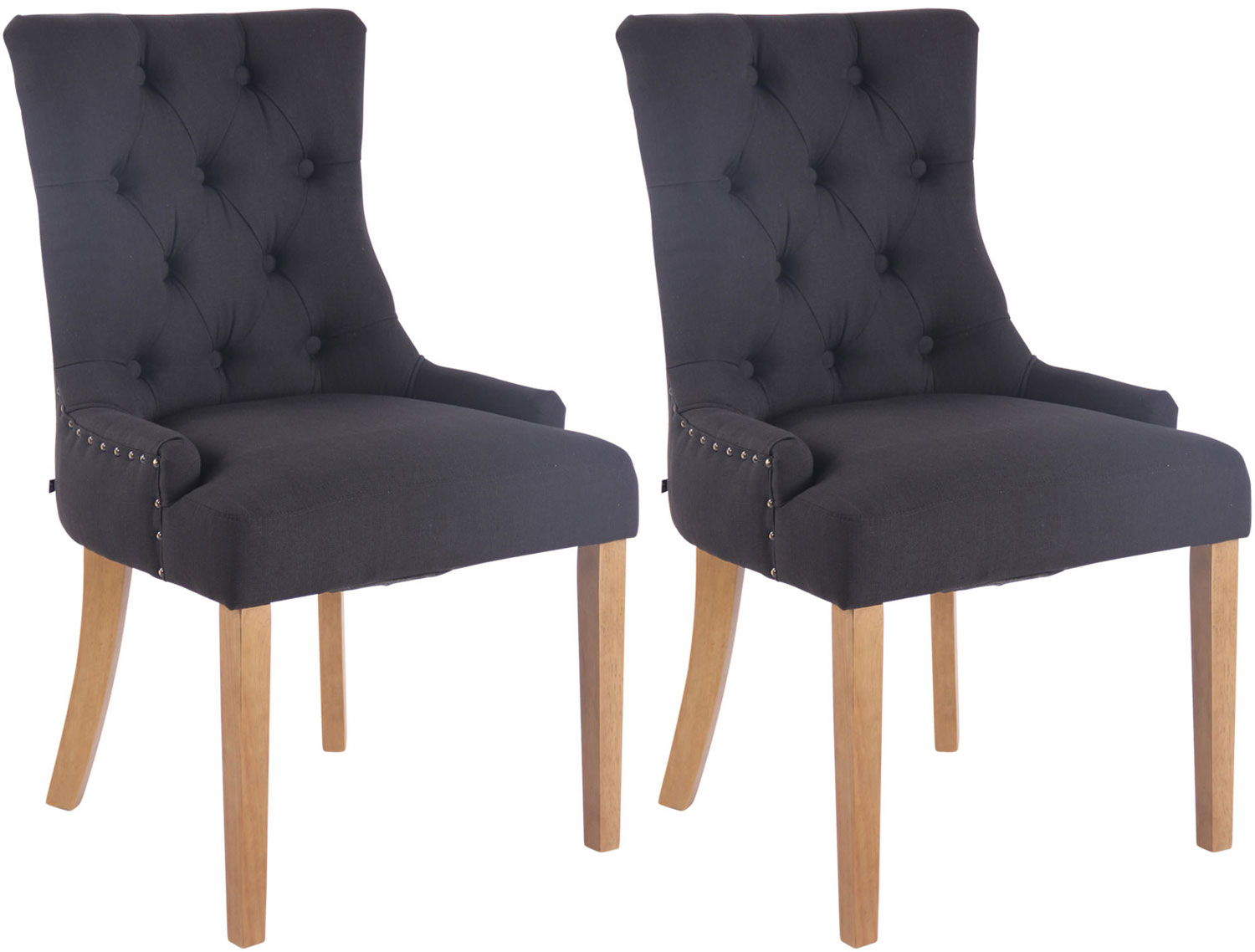 Tissu Pour Recouvrir Chaise De Salle à Manger Lot de 2 chaises de salle à manger Aberdeen en tissu Noir |Antique