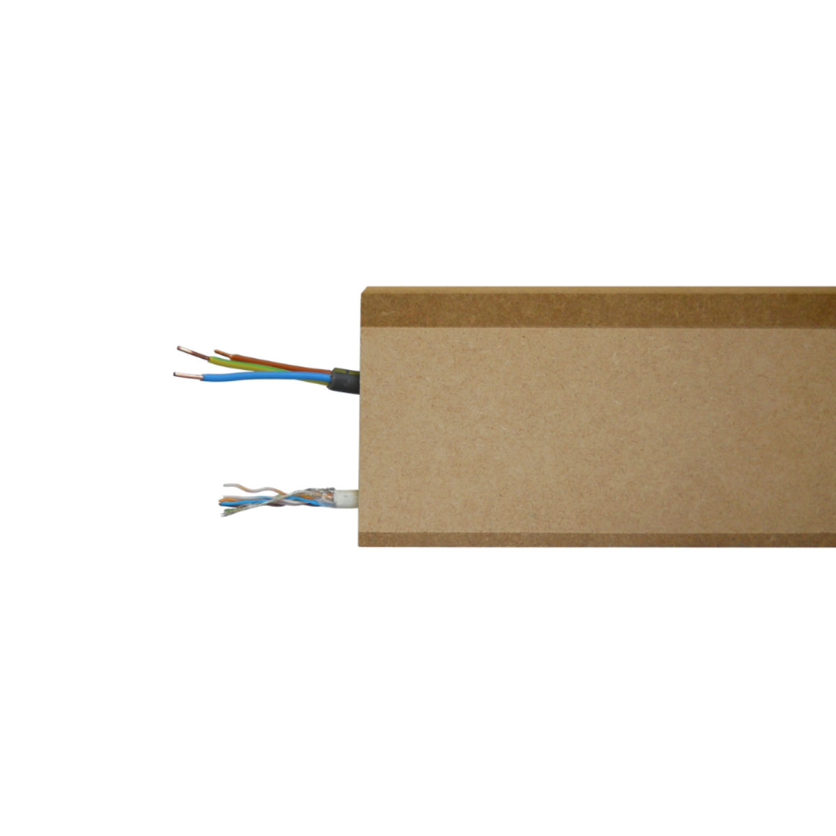 Lot de 5 Plinthes MDF Passes-câbles à couvercle AV, L.2,44 m x H.10,8 cm, Ep.18 mm - 2