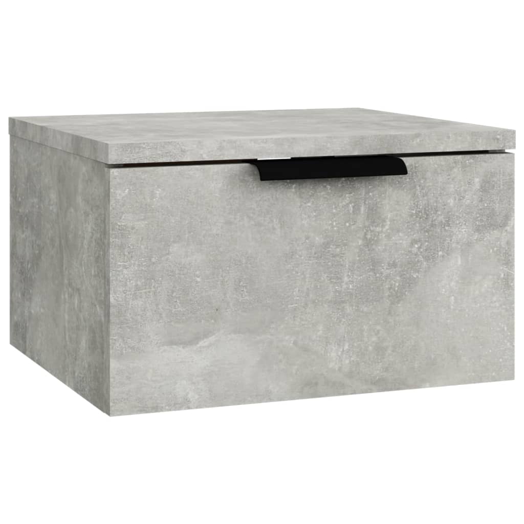 Mesita de noche de pared，Mesilla de noche flotante color gris hormigón 34x30x20 cm CFW53555 - 2
