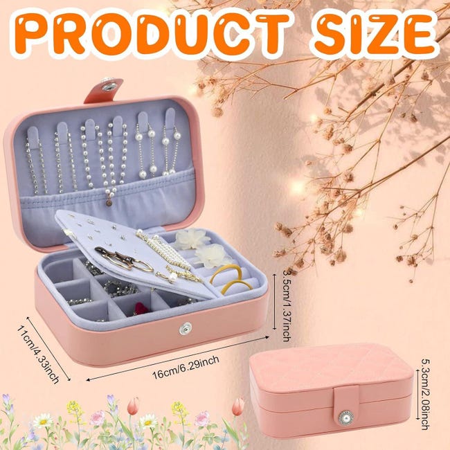 BELICOO Mini portagioie da viaggio, da donna, in pelle PU, con cerniera, portatile, per anelli, orecchini, collane, per donne e ragazze, rosa brillante BELICOO Mini portagioie da viaggio, da donna, in pelle PU, con cerniera, portatile, per anelli, orecchini, collane, per donne e ragazze, rosa brillante