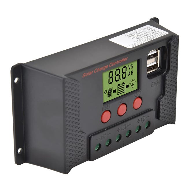 Regolatore Carica Solare MPPT 12V/24V 10A - Display LCD, 2 USB, Impermeabile | Per Pannelli Fotovoltaici - Foto 3