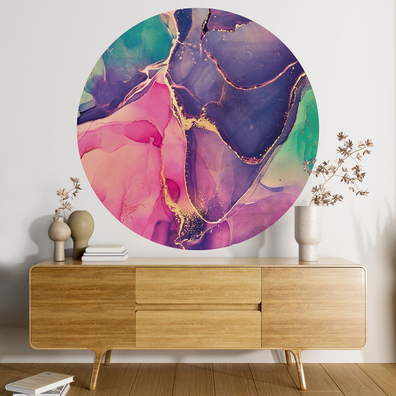 Stickers rond / cercle - Effet Marbré - 3617689633671 - Adhésif MAT - Diamètre 150 cm - 2