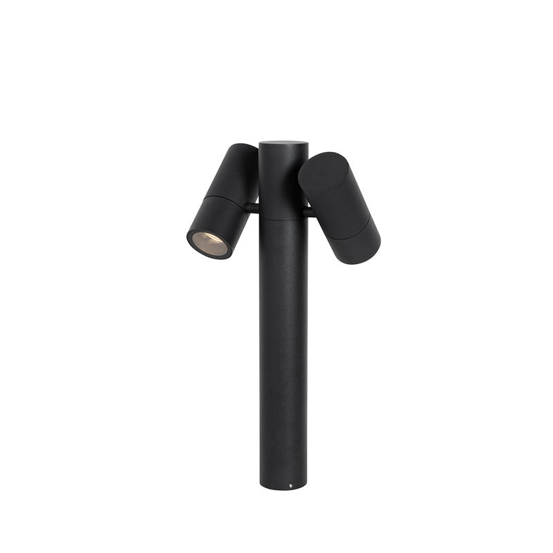 Stojąca lampa ogrodowa czarna 50 cm 2-światłowa regulowana - Duo