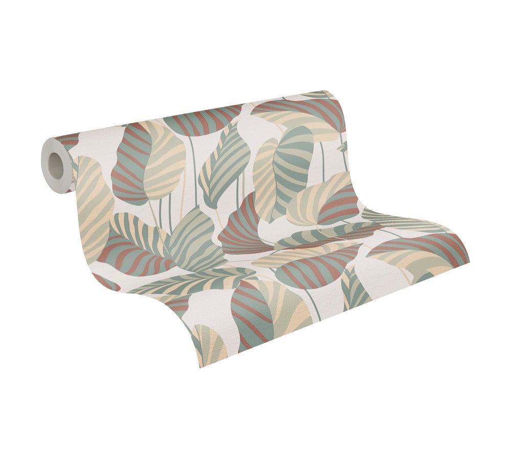 A.S. Création, carta da parati in tessuto non tessuto, carta da parati floreale, vegetale, rotolo 10,05 m x 0,53 m, AS390941, Bianco, Verde - 7