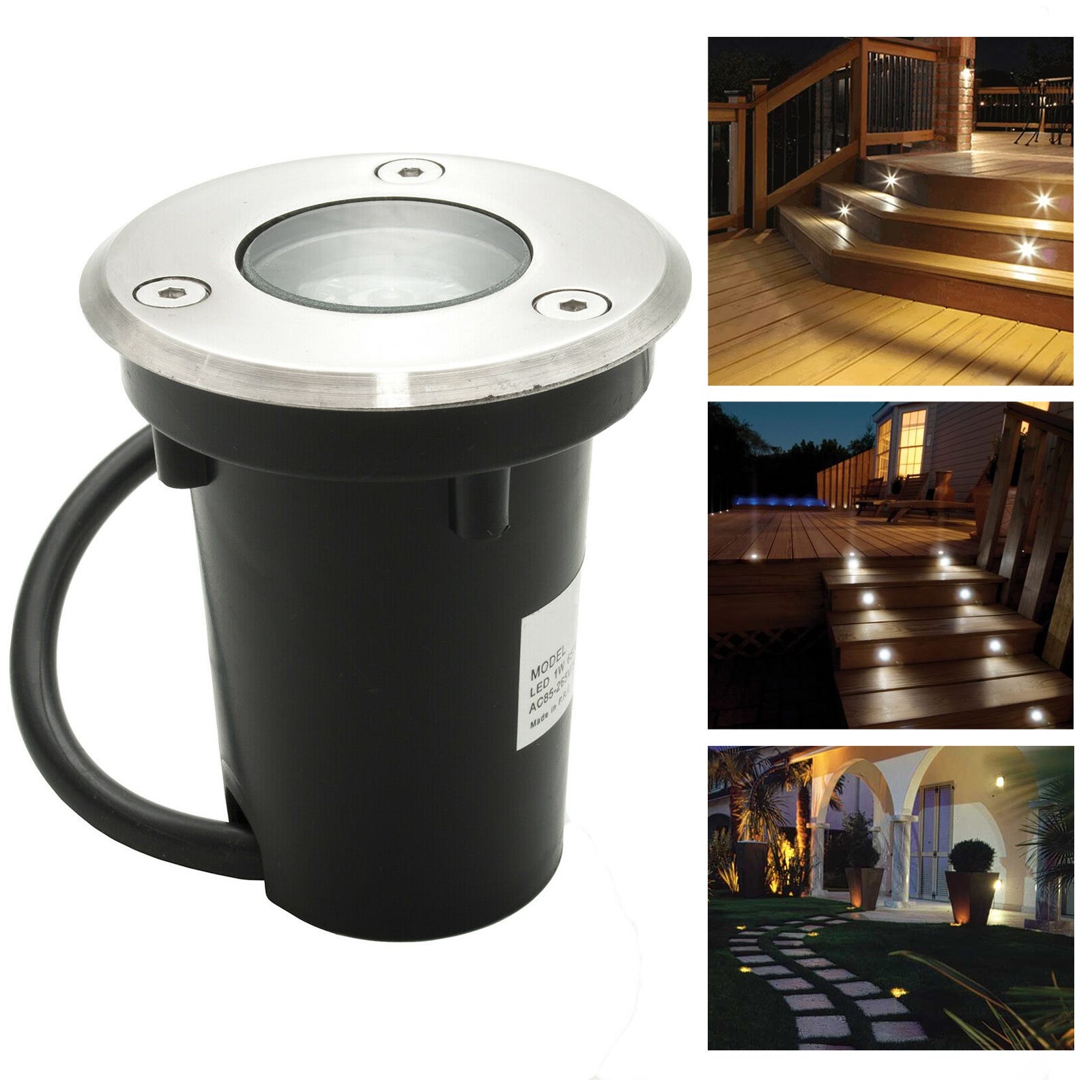 3W Faretto Incasso LED 12V-24V Segnapasso Carrabile 2 Fascio Luce Esterno Ip67 - Foto 5