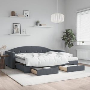 VidaXL Divano letto estraibile Grigio chiaro 80x200 cm Tessuto