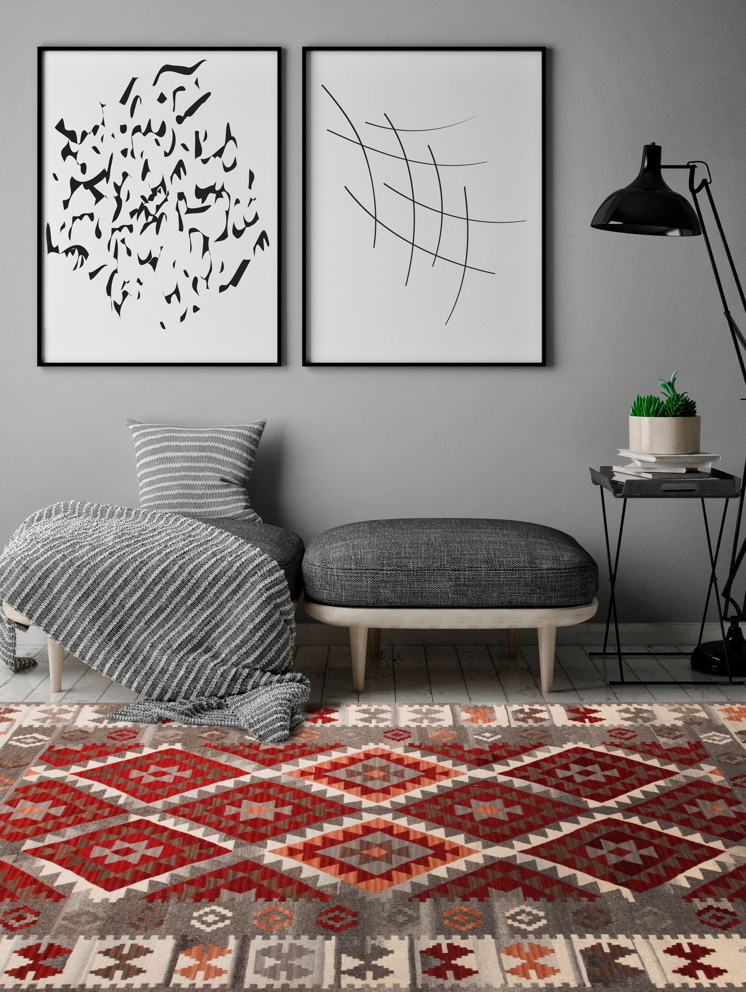 Nowy projekt Oryginalny autentyczny ręcznie robiony kilim Indie 200X140 cm