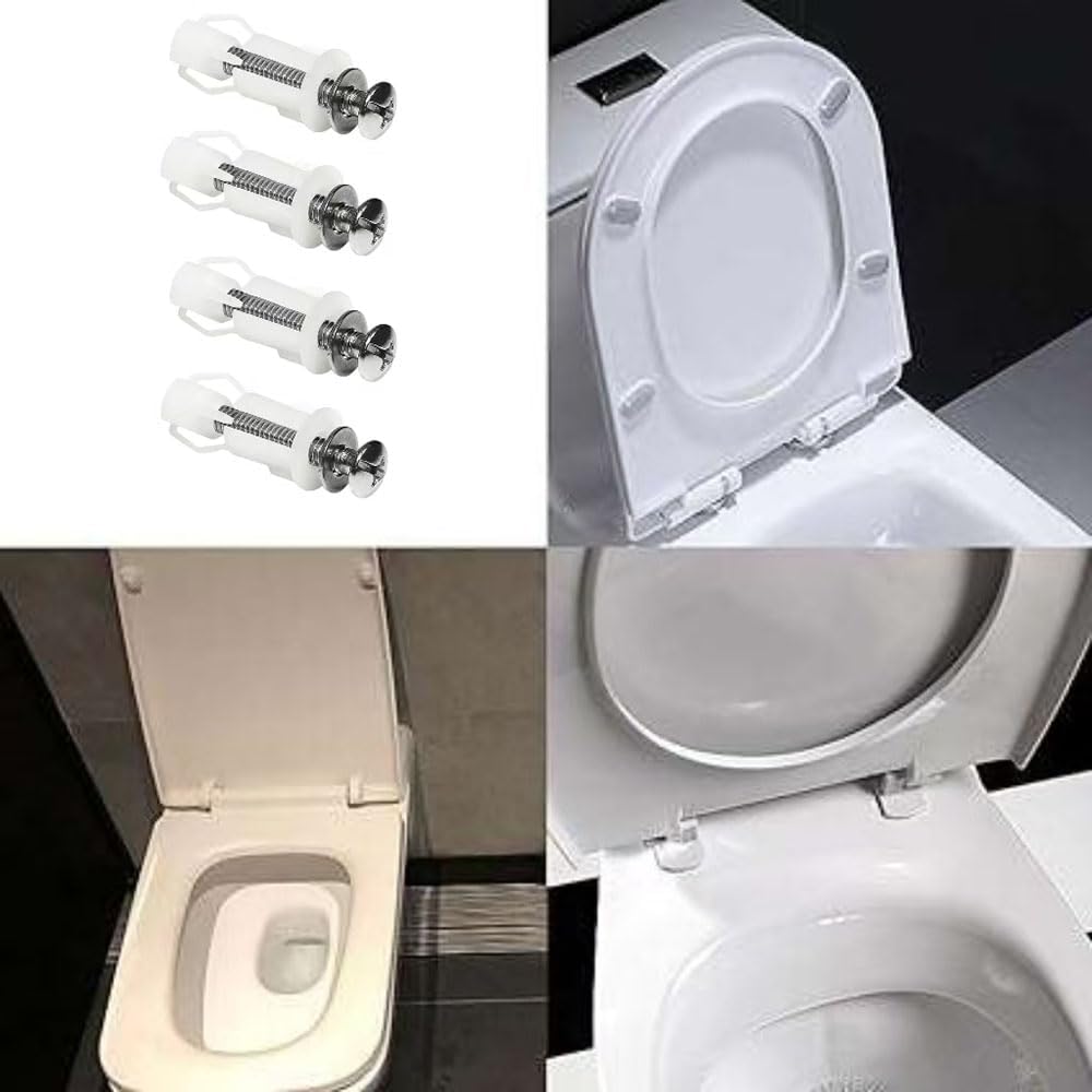 Vis d'expansion pour Couvercle de Toilette,4 PCS Universelles Vis et Boulons pour Sièges de Toilette Fixation Abattant WC Raccords Siège Toilette - 4