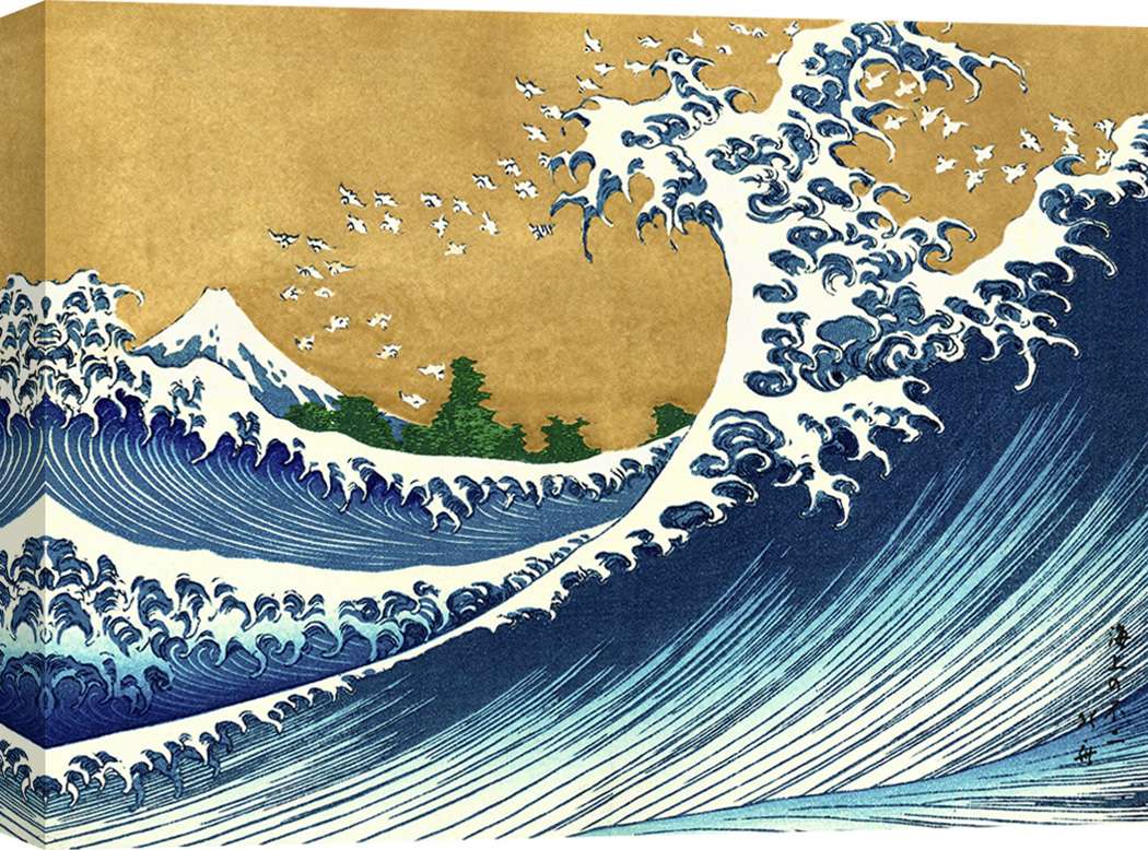 Stampa giapponese su tela – Katsushika Hokusai, The Big Wave (from