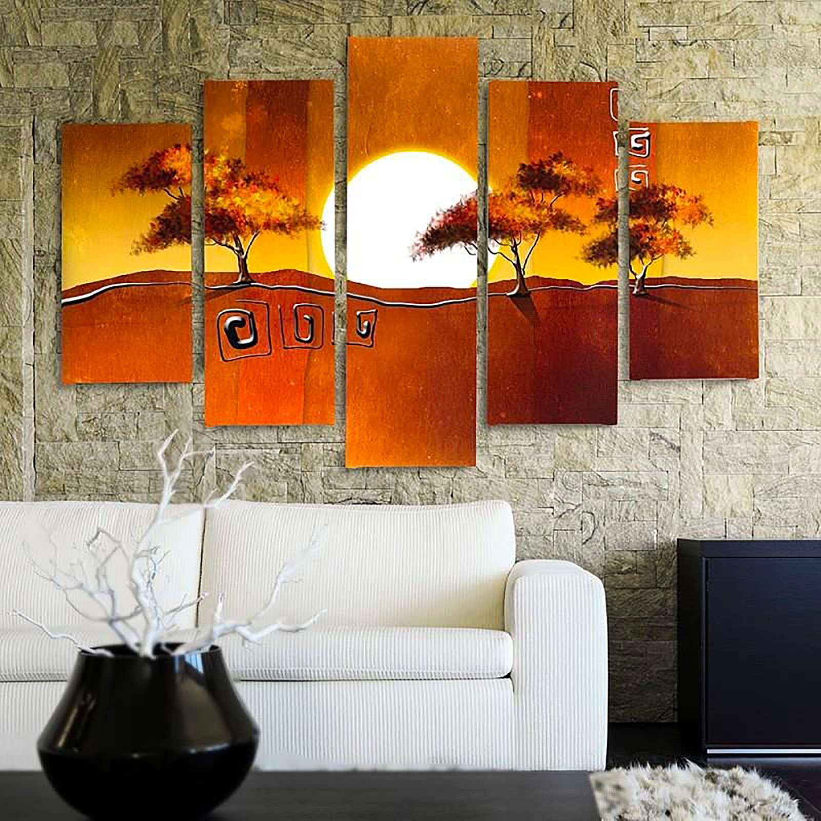 Tableau arbres au levier du soleil - 250 x 120 cm - 3