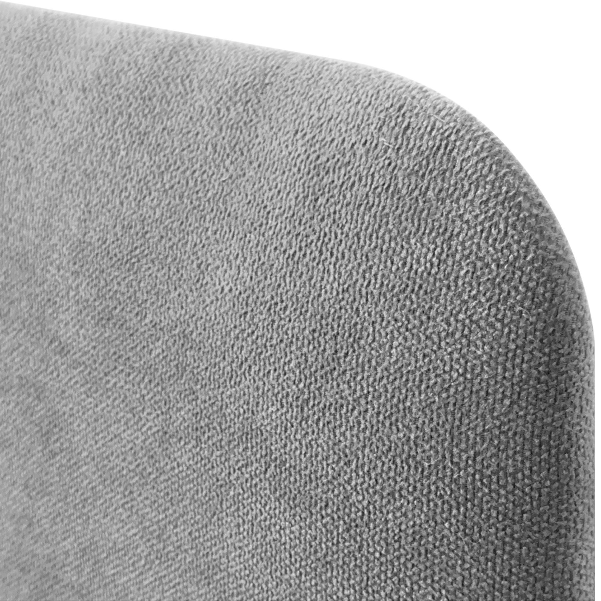 DHOME Cabecero Tapizado Liso Redondeado Tela con Patas para Pared Acústicos Cabeceros Absorbentes Cabezal Cama Dormitorio (Gris, 160cm) - 3