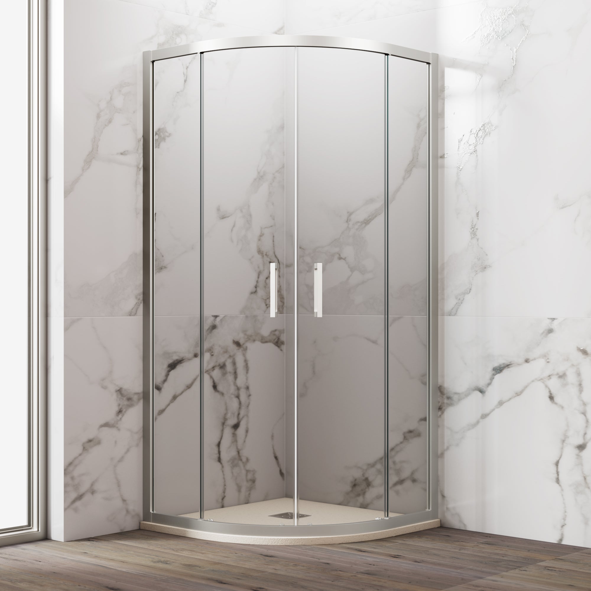 Cabine De Douche Angulaire Idralite Alabama – 80x80 H200 – Verre Opaque – Neuve