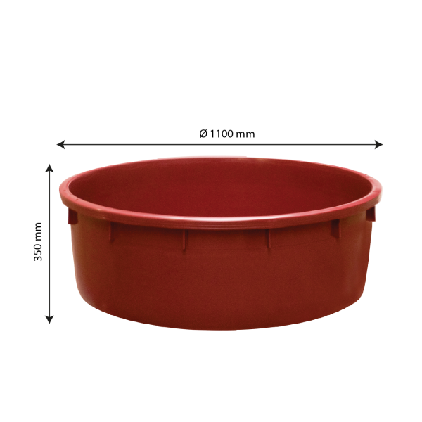 Baquet rond renforcé - 275 L - bordeaux - 2