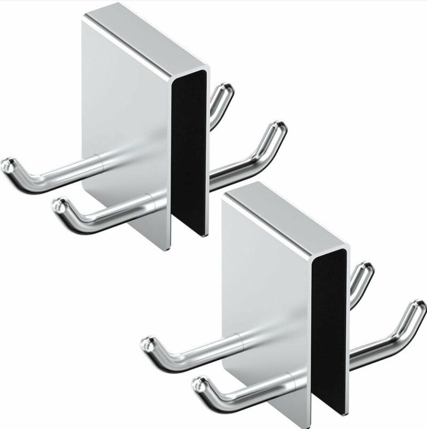 Ganci per asciugamano doccia, set da 2, ganci per asciugamano senza foratura (nero con antiscivolo) | Leroy Merlin Ganci per asciugamano doccia, set da 2, ganci per asciugamano senza foratura (nero con antiscivolo) | Leroy Merlin
