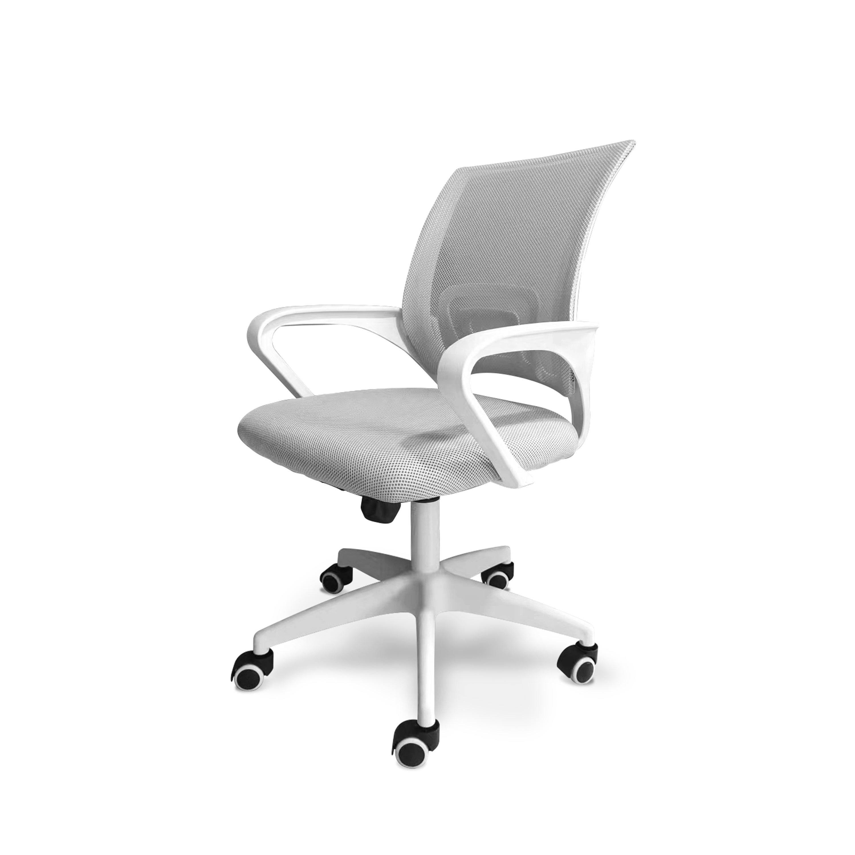 Lara - Sedia da ufficio ergonomica ad altezza regolabile con ruote girevoli - colore bianco e grigio - 3