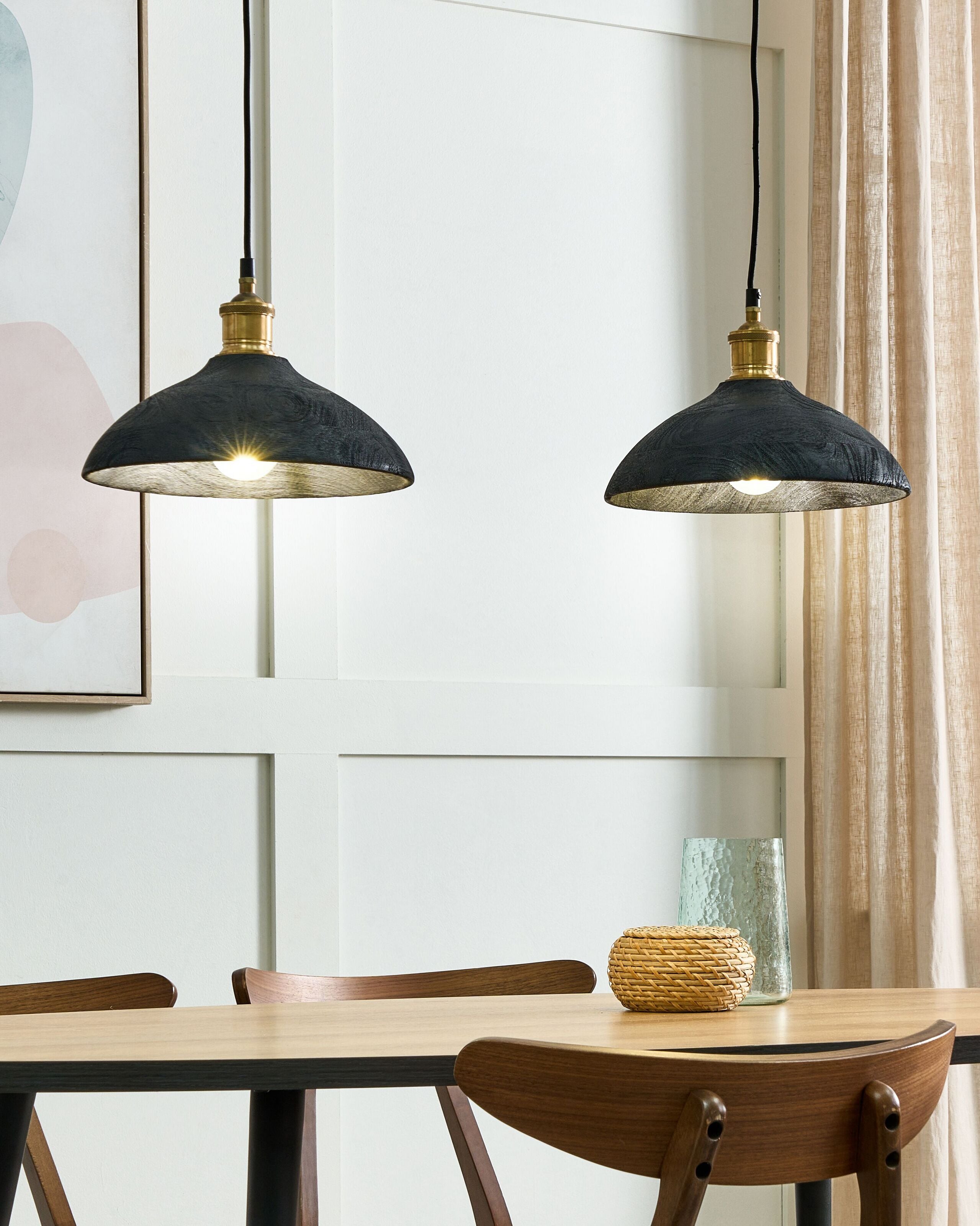Lampe suspension CHEYYAR Bois de manguier Noir - 2