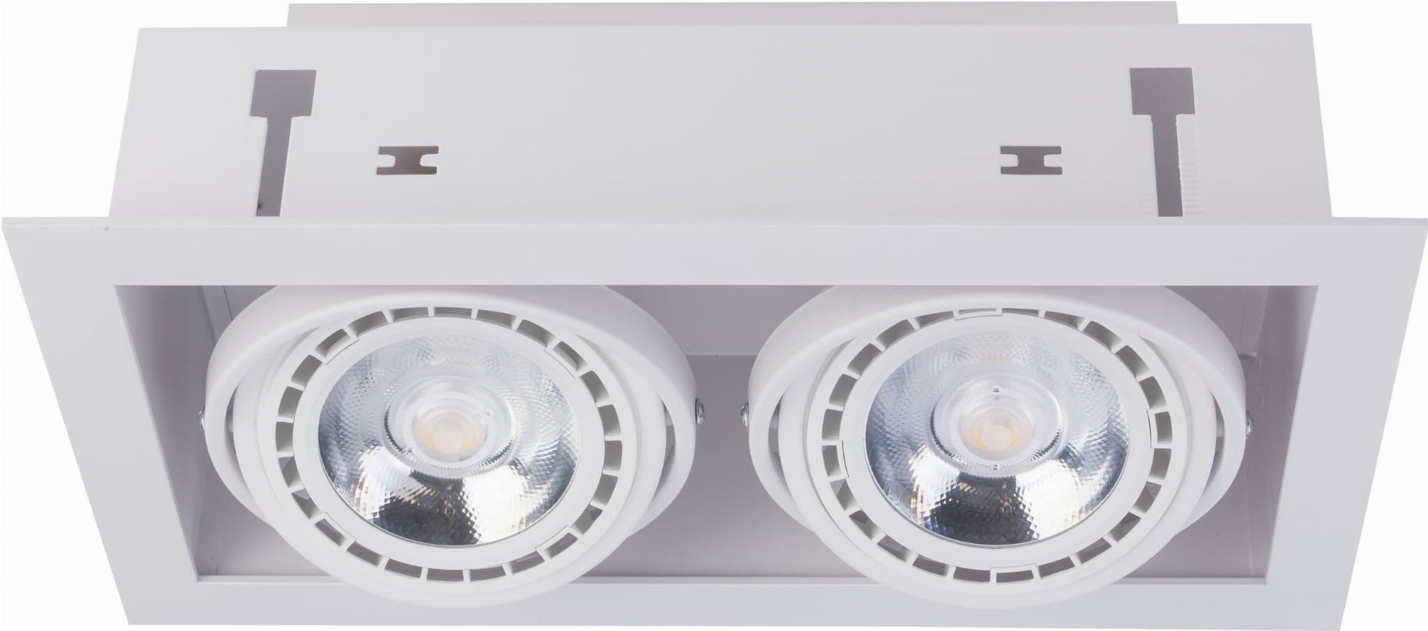 Oprawa sufitowa wpuszczana podtynkowa Downlight biała 2xES111x15W prostokątna ruchoma IP20 wym: 35,4 x 19 cm metal Nowodvorski Lighting