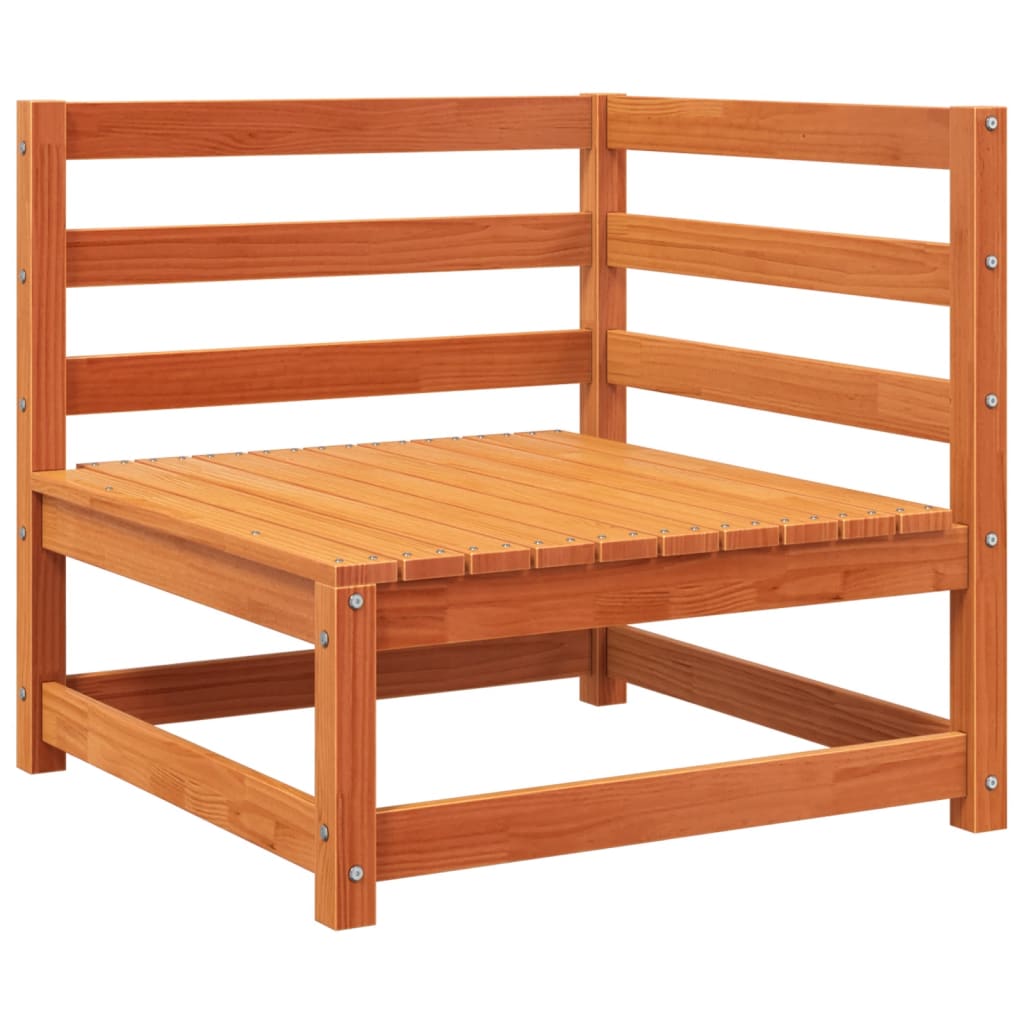 Maison Exclusive - Canapé de jardin 2 places cire marron bois pin massif - 7