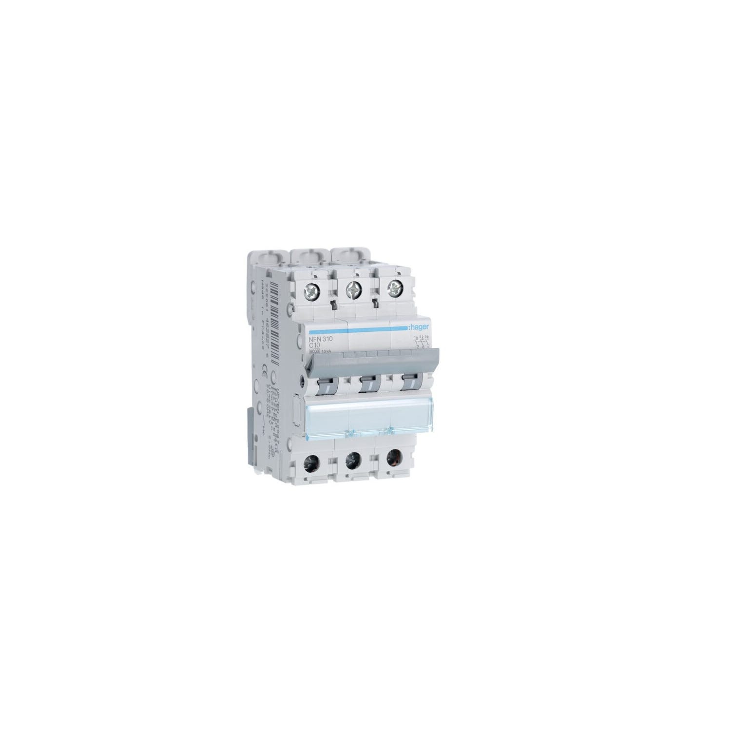 Disjoncteur Hager 3 Pôles 10A 6kA Courbe C – Vis – Protection Fiable Pour Installations Électriques