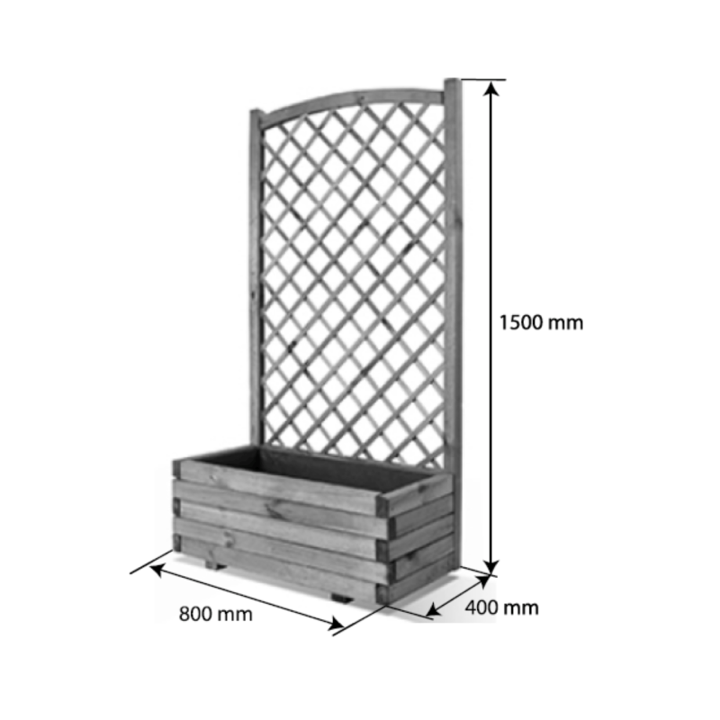 Bac à fleurs treillis arc 